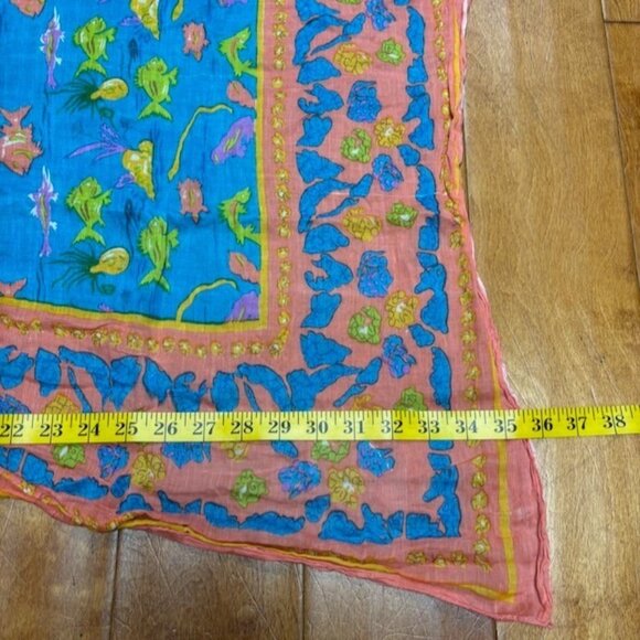 BIJOU Womens Cotton Lightweight Scarf Colorful Fish Sea Life Beach Casual Ocean - Picture 3 of 8